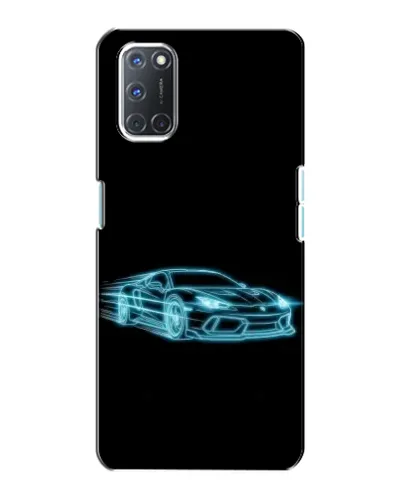 Чехол для OPPO A72 с картинкой «Неоновый контур Lamborghini»
