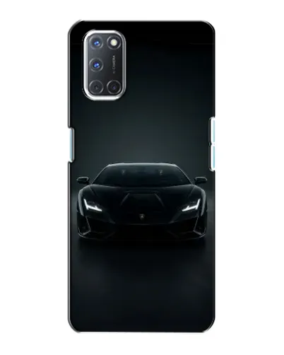 Чехол для OPPO A72 с картинкой «Черный Lamborghini Aventador»