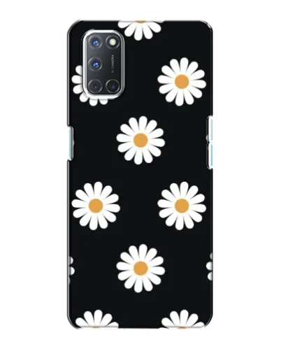 Чохол для OPPO A72 з картинкою «Ромашки на чорному»