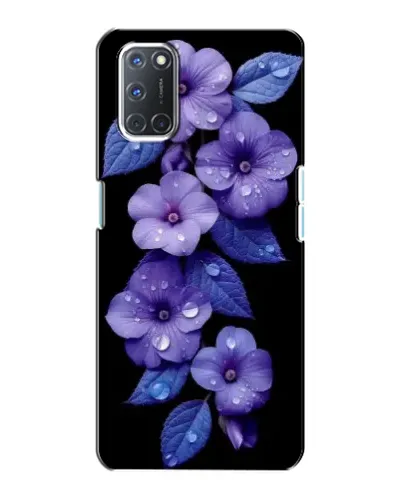 Чохол для OPPO A72 з картинкою «Фіолетові квіти з росою»