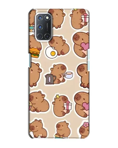 Чехол для OPPO A72 с картинкой «Капибары паттерн»
