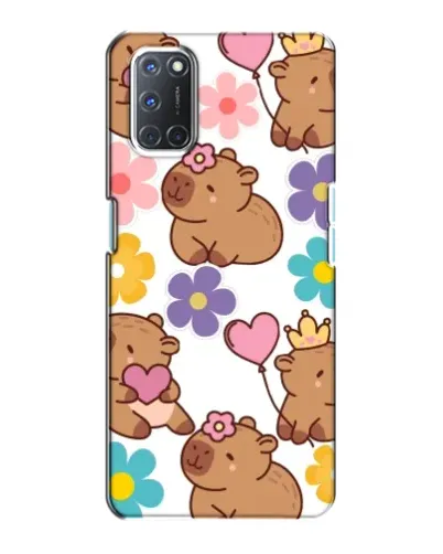Чехол для OPPO A72 с картинкой «Цветочный паттерн капибар»