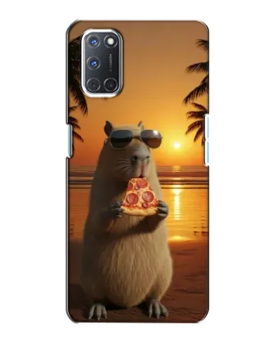 Чехол для OPPO A72 с картинкой «Капибара с пиццей»