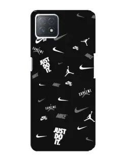 Чехол для OPPO A73 (5G) с картинкой «Nike Black Pattern»