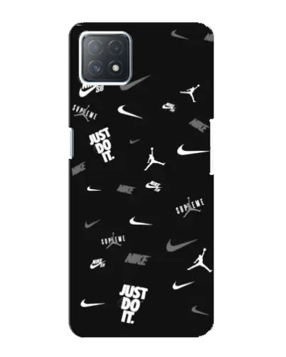 Чехол для OPPO A73 (5G) с картинкой «Nike Black Pattern» Чехол для OPPO A73 (5G) с картинкой «Nike Black Pattern»