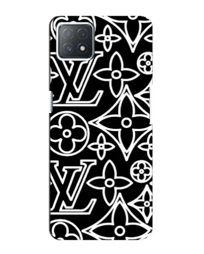 Чехол для OPPO A73 (5G) с картинкой «Черно-белый узор LV»