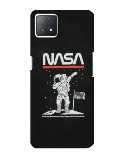 Чехол для OPPO A73 (5G) с картинкой «NASA — шагаем по Луне»
