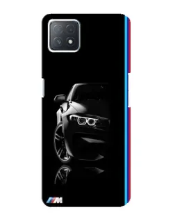 Чехол для OPPO A73 (5G) с картинкой «Силуэт BMW в темноте»