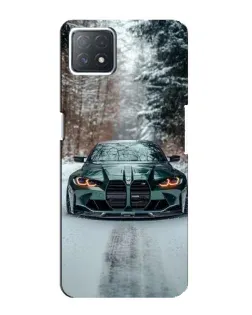 Чехол для OPPO A73 (5G) с картинкой «BMW в зимнем лесу»