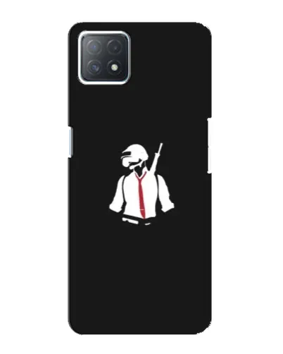 Чехол для OPPO A73 (5G) с картинкой «PUBG — силуэт воина»
