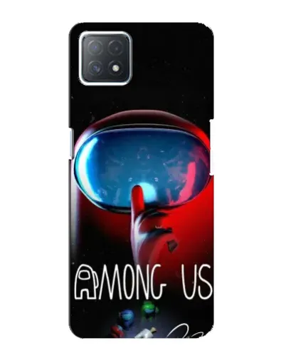 Чехол для OPPO A73 (5G) с картинкой «Красный импостер — макро»