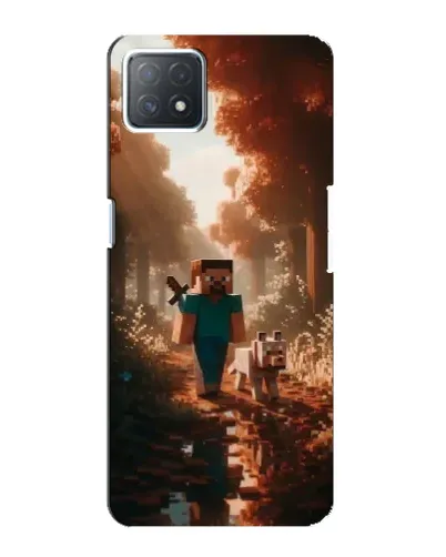 Чехол для OPPO A73 (5G) с картинкой «Стив в лесу»