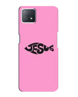 Чехол для OPPO A73 (5G) с картинкой «Розовый символ  Jesus»