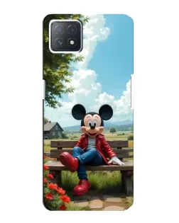 Чехол для OPPO A73 (5G) с картинкой «Микки на скамейке»