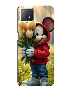 Чехол для OPPO A73 (5G) с картинкой «Микки с тюльпанами»
