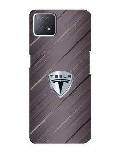 Чехол для OPPO A73 (5G) с картинкой «Металлическая текстура Tesla»