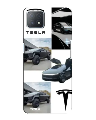 Чехол для OPPO A73 (5G) с картинкой «Коллаж Cybertruck Tesla»