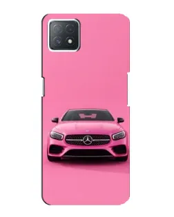 Чехол для OPPO A73 (5G) с картинкой «Розовый Mercedes AMG»
