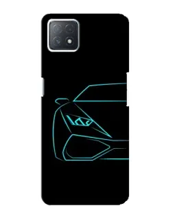 Чехол для OPPO A73 (5G) с картинкой «Голубой силуэт Lamborghini»