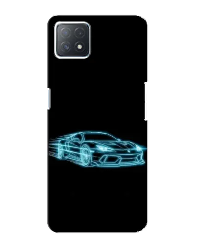 Чехол для OPPO A73 (5G) с картинкой «Неоновый контур Lamborghini»