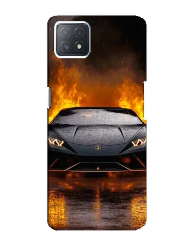 Чехол для OPPO A73 (5G) с картинкой «Lamborghini в огне»