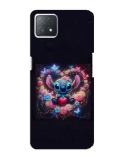 Чехол для OPPO A73 (5G) с картинкой «Stitch в цветах»