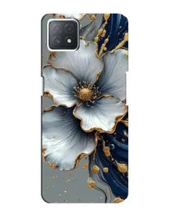 Чохол для OPPO A73 (5G) з картинкою «Біла квітка та золотий флюїд»