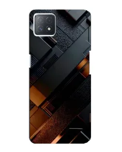 Чехол для OPPO A73 (5G) с картинкой «Черные геометрические блоки»