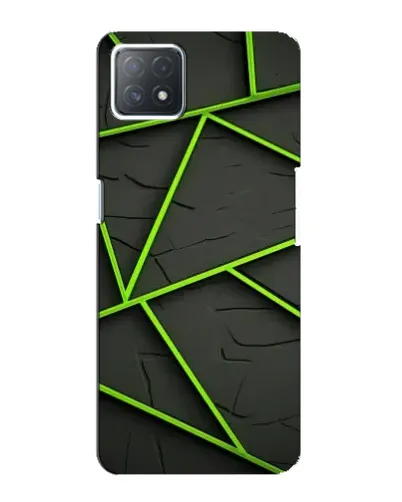 Чехол для OPPO A73 (5G) с картинкой «Зеленые геометрические линии»