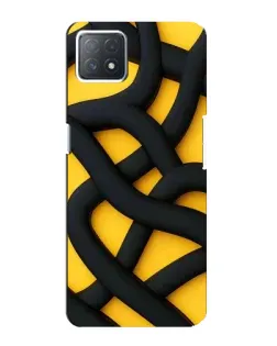 Чехол для OPPO A73 (5G) с картинкой «Черное желтое переплетение»