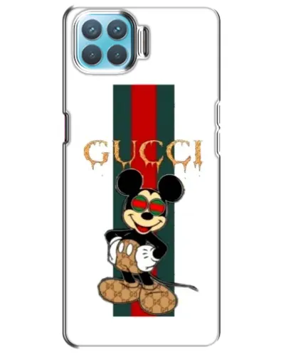 Чехол для OPPO A73 с картинкой «Микки Маус Gucci — полосы»