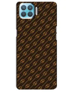 Чехол для OPPO A73 с картинкой «Gucci — золотые диагонали»