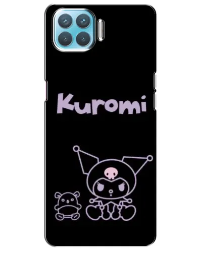 Чехол для OPPO A73 с картинкой «Kuromi — черный минимализм»