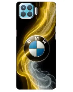 Чехол для OPPO A73 с картинкой «Золотистый дым BMW»