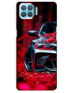 Чехол для OPPO A73 с картинкой «Спортивная BMW и цветы»