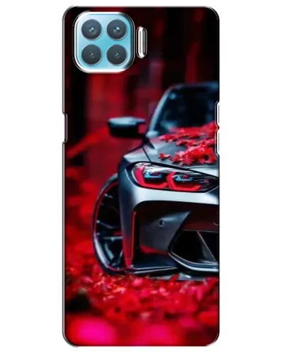 Чехол для OPPO A73 с картинкой «Спортивная BMW и цветы»