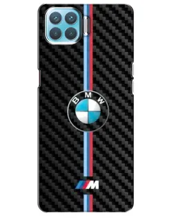 Чехол для OPPO A73 с картинкой «Эмблема BMW и карбон»