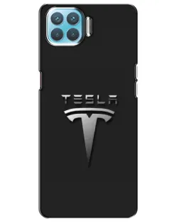 Чохол для OPPO A73 з картинкою «Сталевий логотип Tesla»