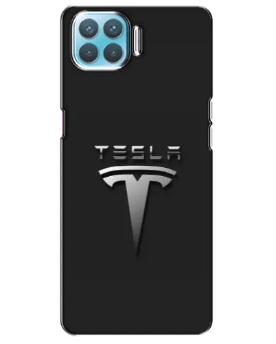 Чохол для OPPO A73 з картинкою «Сталевий логотип Tesla»