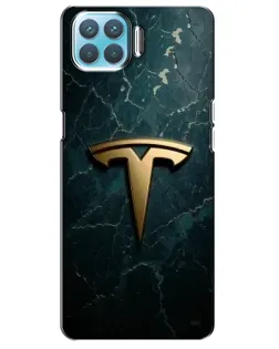 Чохол для OPPO A73 з картинкою «Мармурова Tesla Gold»