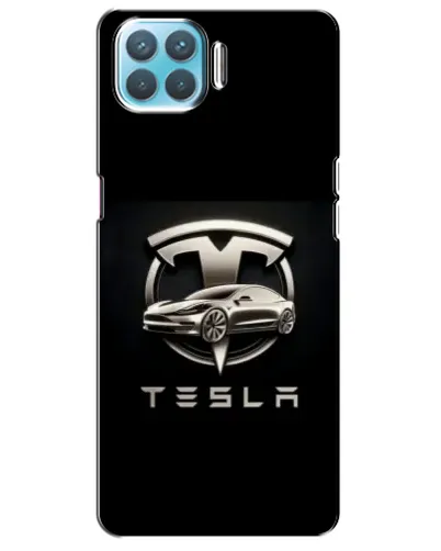Чохол для OPPO A73 з картинкою «Tesla — срібне авто»
