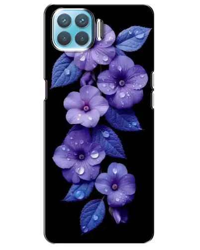 Чохол для OPPO A73 з картинкою «Фіолетові квіти з росою»