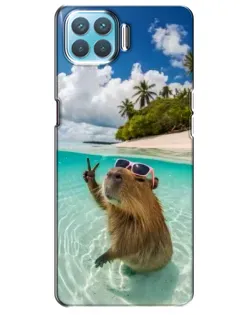 Чехол для OPPO A73 с картинкой «Капибара на море»