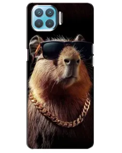 Чехол для OPPO A73 с картинкой «Капибара золотая цепь»