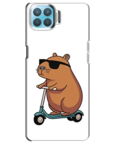Чехол для OPPO A73 с картинкой «Капибара на самокате»