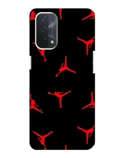 Чехол для OPPO A74 (5G) с картинкой «Jordan Red Pattern»
