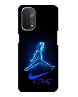 Чехол для OPPO A74 (5G) с картинкой «Jordan Neon Blue»