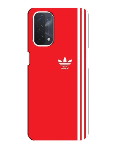 Чехол для OPPO A74 (5G) с картинкой «Красный минимализм Adidas»