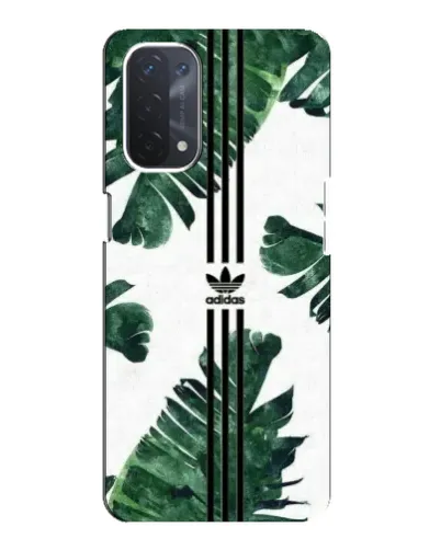 Чехол для OPPO A74 (5G) с картинкой «Пальмовые листья адидас»