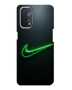 Чехол для OPPO A74 (5G) с картинкой «Неоновый контур Nike»